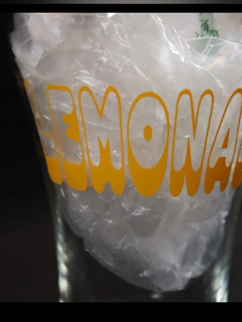 Vintage 1970s Retro Lemonade Glass Large 32oz Soda Shoppe Style Shape